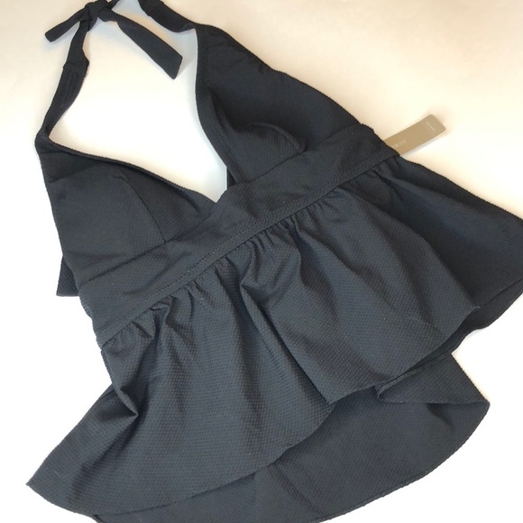 J. Crew Halter Peplum Tankini Top in Pique Nylon S - Picture 3 of 6